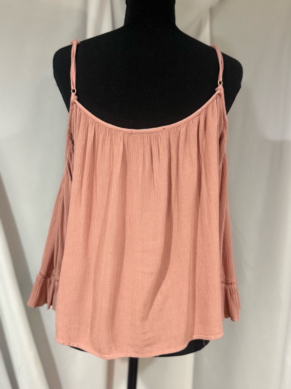 Ambiance Blush Pink Cold-Shoulder Tie-Front Camisole - Picture 2 of 6
